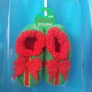 Bow Ho Ho Ugly Christmas Snoozies Cozy Little Shoes with Non Skid Soles Womens Small Size 5-6