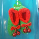 Red Bells Ugly Christmas Snoozies Cozy Little Shoes with Non Skid Soles Womens Large Size 9-10