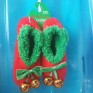 Gold Bells Ugly Christmas Snoozies Cozy Little Shoes with Non Skid Soles Womens Small Size 5-6