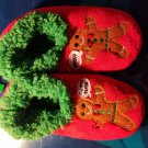 Gingerbread Man Ugly Christmas Snoozies Cozy Little Shoes with non-skid soles Womens Size Small 5-6