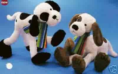 Russ Berrie Wags to Whiskers Collection - Bendable Dog White & Brown FREE USA SHIPPING!