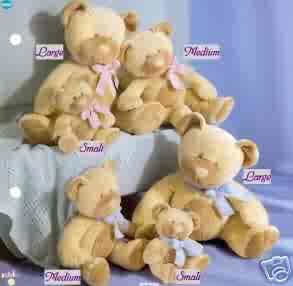 Russ Berrie Baby Collection - Taffey Patchwork Rattle Teddy Bear - Small Blue