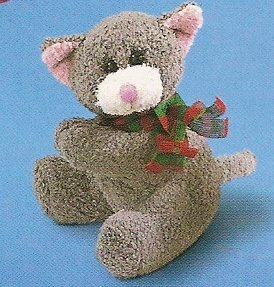 Russ Christmas Luv Pets Clip On Grey Kitty Cat - Party Favor Stocking Stuffer FREE USA SHIPPING!