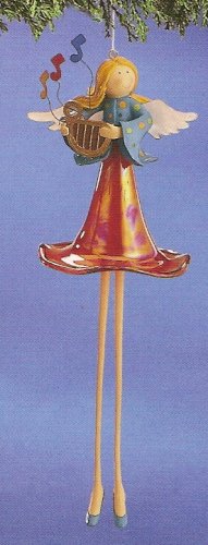 Russ Celebration of the Season Long Legged Glass Ornament Angel FREE USA SHIPPING