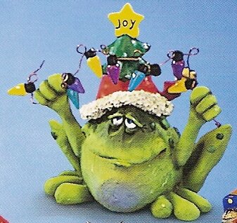 Russ Toadily Yours Christmas Frog with Christmas Lights 22654 FREE USA SHIPPING!