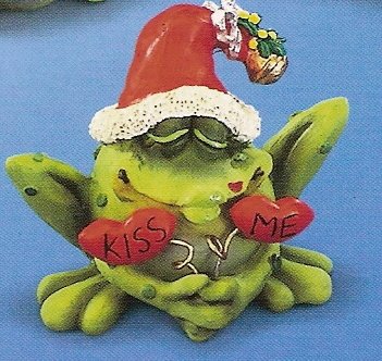 Russ Toadily Yours Christmas Frog with Mistletoe 22654 FREE USA SHIPPING!