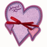 Valentine Heart Shaped Notepad - Hugs and Kisses FREE USA SHIPPING!!