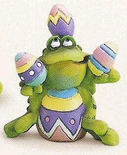 Russ Toadily Yours Easter Frog Juggling Eggs 27612 FREE USA SHIPPING!