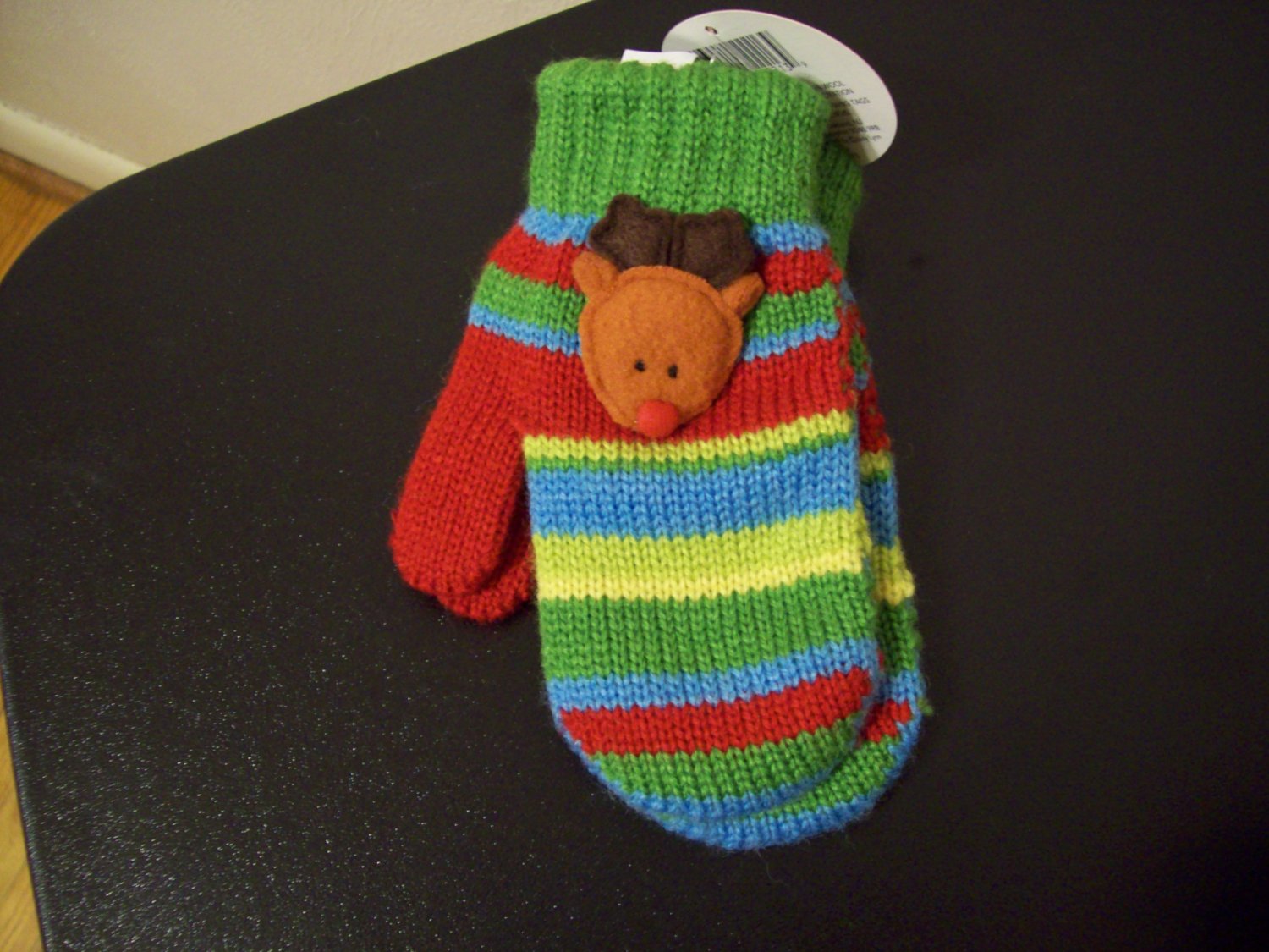 Russ Berrie Warm and Toasty Toddler Mittens - Reindeer FREE USA SHIPPING!