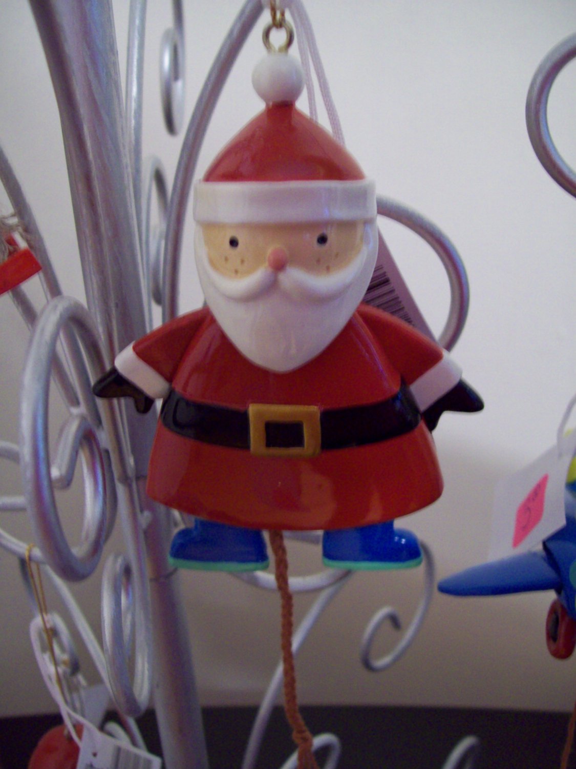 Russ Berrie Santa's Toyland Pull & Dangle Christmas Ornament - Pull Down Santa