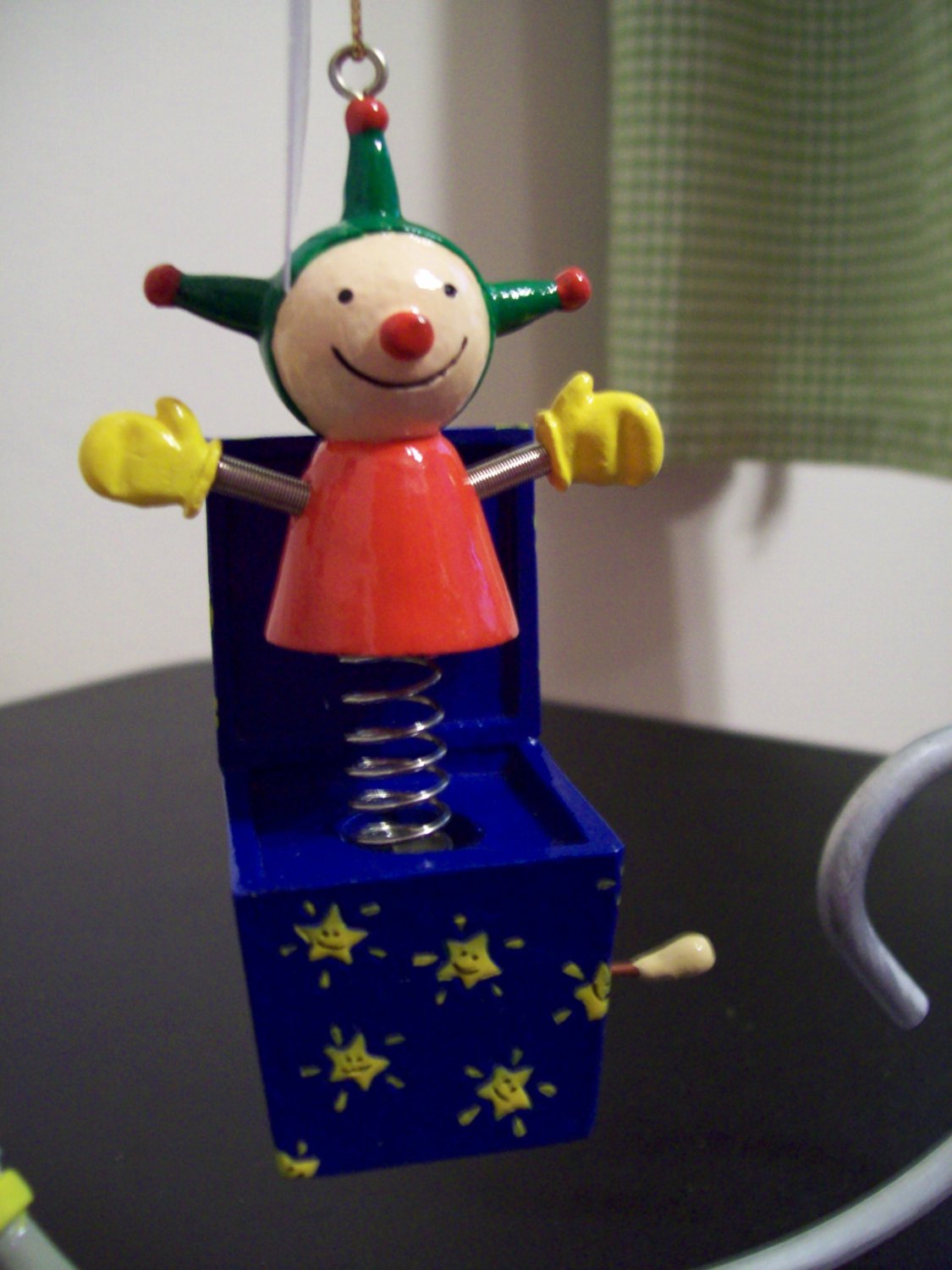 Russ Berrie Santa's Toyland Pull & Dangle Christmas Ornament - Jack in the Box