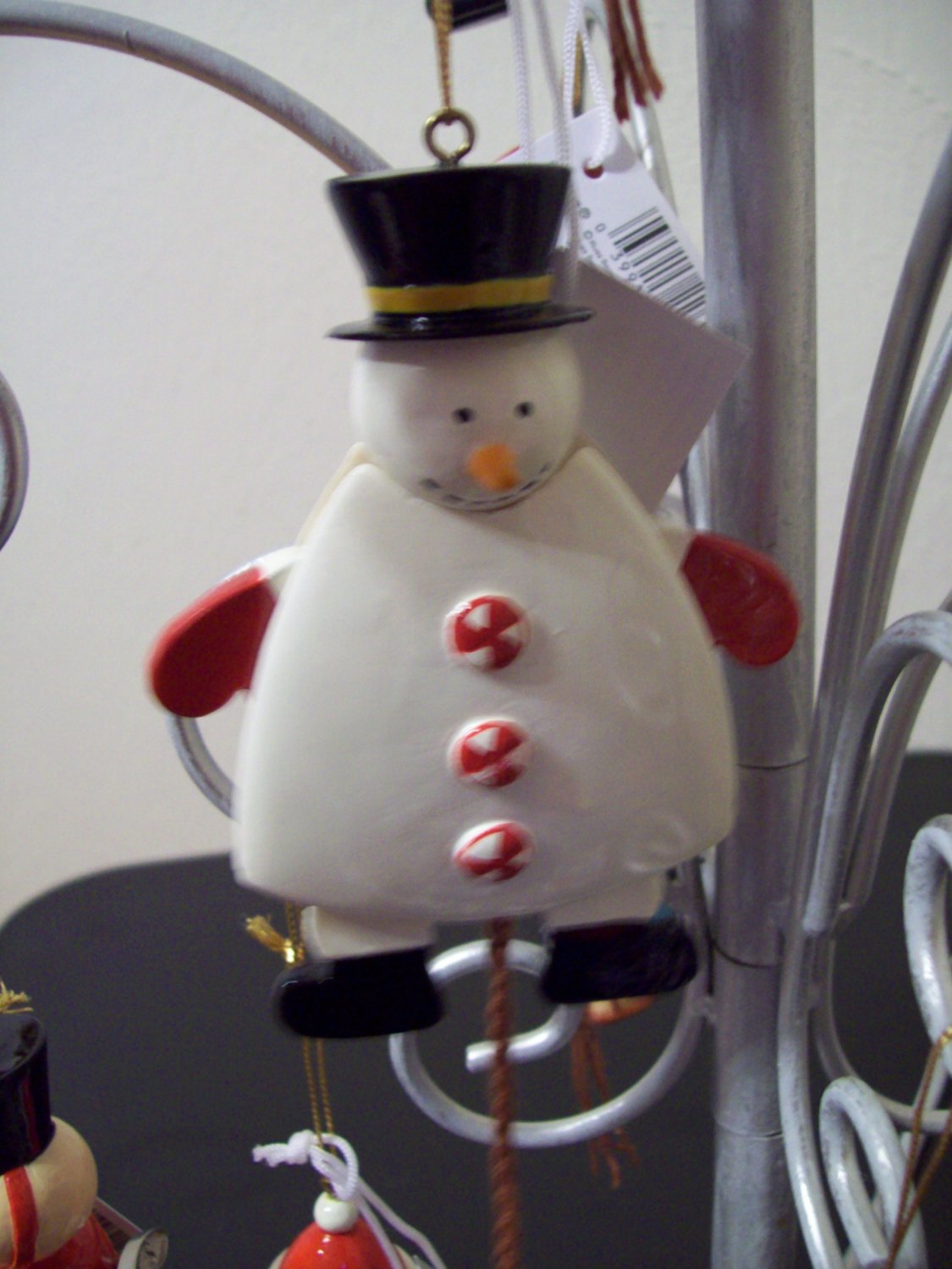 Russ Berrie Santa's Toyland Pull & Dangle Christmas Ornament - Pull Down Snowman