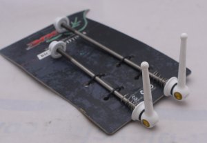 Titanium Quick Release Skewer SET TI AXLE 44g PAIR WHITE FREE SHIPPING