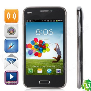 GT-I9502 Android 4.1 GSM Bar Phone w/ 4.0" Capacitive Screen, Quad-Band, TV and Wi-Fi - Black