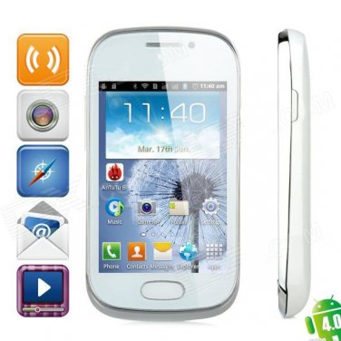 S3802i Android 4.0 GSM Bar Phone w/ 3.5" Capacitive Screen, Wi-Fi, Quad-Band and Dual-SIM