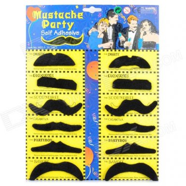 Stylish Costume Artificial Mustache (Assorted 12-PCS)