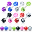 LOT OF 8 PEACE SIGN TONGUE RING BARBELLS