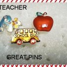 WHOLESALE LOT 24 SCHOOL/TEACHER TAC PINS BROOCHES-NEW