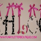 Hand Painted Girls Nursery Wall Letters Damask, Polka Dots and Stripes