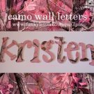 Realtree Pink Camo Wooden Wall Letters