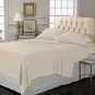 LUXURY SOLID SHEET SET 100%EGYPTIAN COTTON KING  1200TC  SATIN IVORY.