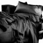 SHEET SET 100%EGYPTIAN COTTON QUEEN 800 TC SATIN BLACK SOLID