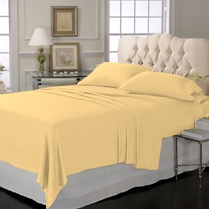 SHEET SET 100%EGYPTIAN COTTON QUEEN 800 TC SATIN GOLD SOLID