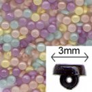 Pastel Mix 3mm Tiny Shank Doll Buttons - 144 pieces