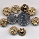 50 Nautical Shank Metal Gold Buttons 9/16" 15mm #30