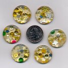 50 gold novelty big plastic 2 hole buttons 1 inch #P1
