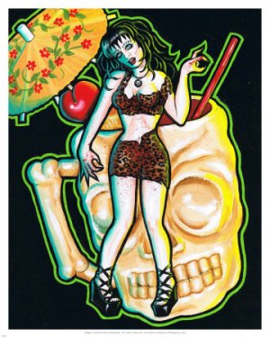 Zombie vs. Zombie Art Print by Kirsten Easthope 16 x 20 in
