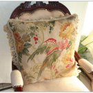 Antique Decor PARROT Aubusson Tapestry Pillow 20" WOOL BIG FLOOR Chair Cushion