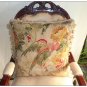 Antique Decor PARROT Aubusson Tapestry Pillow 20" WOOL BIG FLOOR Chair Cushion