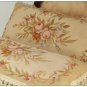 24X12 Aubusson Rose Pillow French Cottage Cushion PASTEL YELLOW BEIGE CREAM GOLD