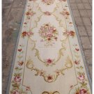 2'6X10 RUNNER Aubusson Rug Shabby French Chic Light Blue Ivory Pink Stair Carpet