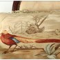 A PAIR! 22X14" PHEASANT Aubusson Pillow ANTIQUE FRENCH DECOR Decorative Cushion