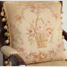 PAIR!  Soft Muted Beige Pink Aubusson Pillow French Home Bed Sofa Chair Cushion