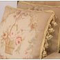 PAIR!  Soft Muted Beige Pink Aubusson Pillow French Home Bed Sofa Chair Cushion