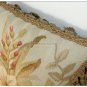 BLUE PINK Aubusson Pillow ANTIQUE DECOR TRIM Velvet Back Cushion 12" FREE SHIP!