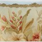 BLUE PINK Aubusson Pillow ANTIQUE DECOR TRIM Velvet Back Cushion 12" FREE SHIP!