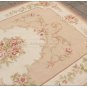 8X10 Shabby French Chic Aubusson Rug LIGHT PINK IVORY CREAM Subtle Pastel Roses