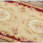 8' / 244cm Runner Rug Aubusson Needlepoint Vintage French Home Decor Wool Carpet