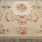 6X9 LIGHT BLUE CREAM French Aubusson Rug SHABBY PINK CHIC Wool Ivory Carpet NEW