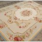 6X9 LIGHT BLUE CREAM French Aubusson Rug SHABBY PINK CHIC Wool Ivory Carpet NEW