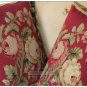 A PAIR! Chic Aubusson Rose Pillow Cushion RED PINK FLORAL 16X12 Wool Hand Woven