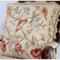 18x18 Chic Bird French Aubusson Pillow WOOL Chair Bed Sofa Bench Settee Stool Cushion