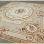 10X14 PASTEL LIGHT GREEN IVORY Aubusson Area Rug French Shabby Chic Floor Carpet