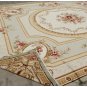 10X14 PASTEL LIGHT GREEN IVORY Aubusson Area Rug French Shabby Chic Floor Carpet