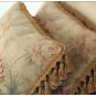 18x18 [Antique French Decor] Wool Aubusson Pillow TROPICAL FLORAL Chair Sofa Cover
