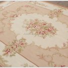6X9 Shabby French Chic Aubusson Rug LIGHT PINK IVORY CREAM Subtle Pastel Roses